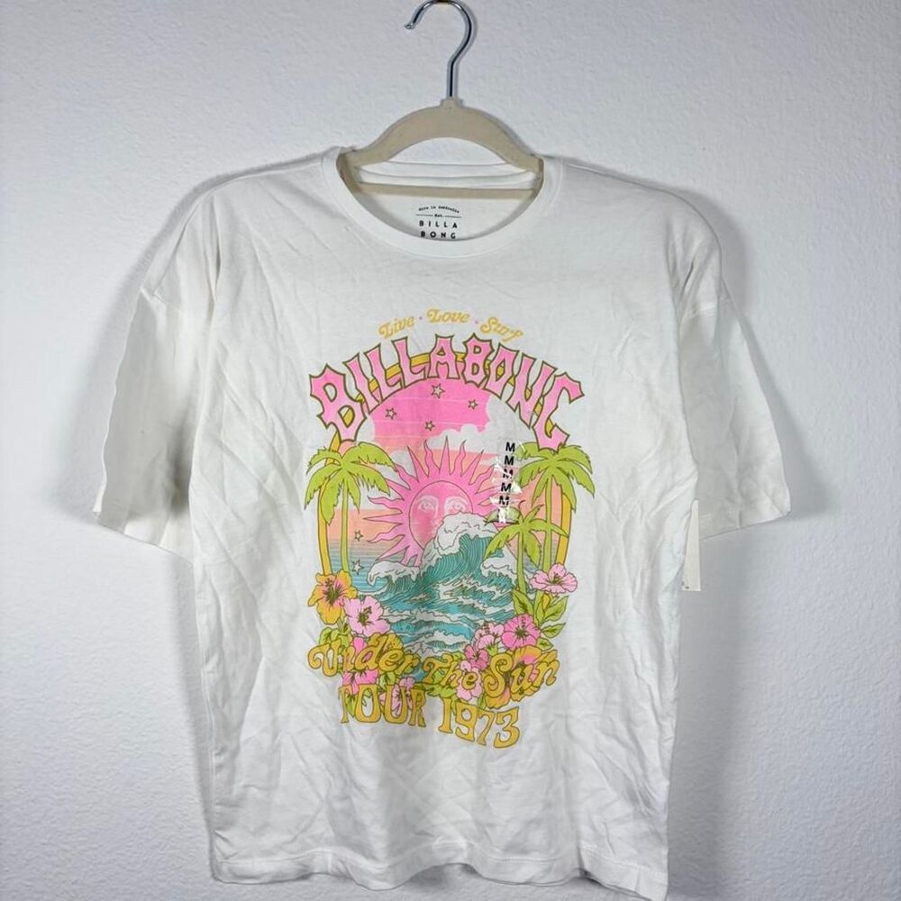 Billabong Graphic T-Shirt Women's M Beachwear Vintage Surf Coastal Bright